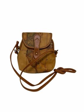 Alviero Martini Tan/Multi Map Crossbody Handbag